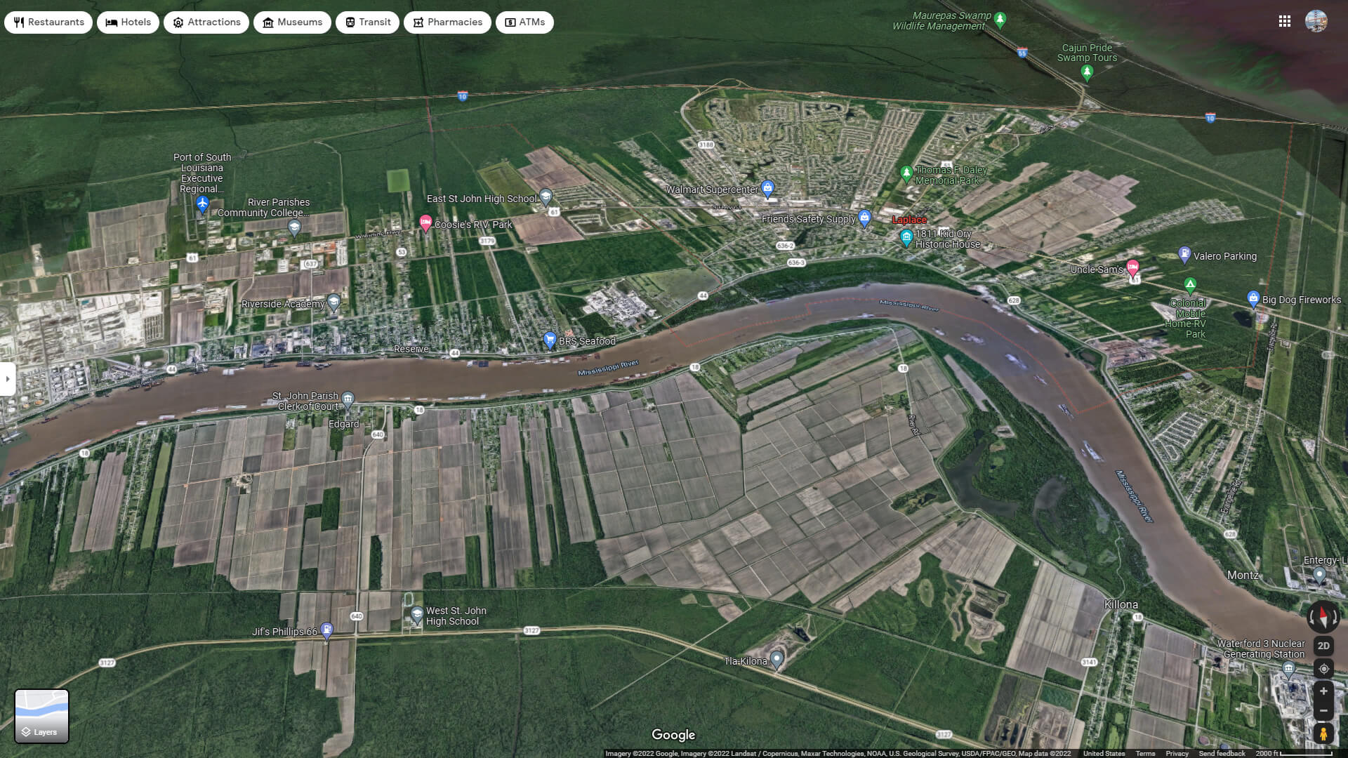 Laplace Aerial Map Louisiana